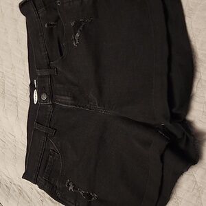 OLD NAVY BLACK DENIM DISTRESSED SHORTS SIZE 12